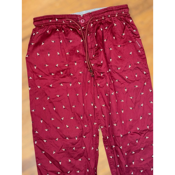 Van Heusen Men's Small Red Casual Woven Printed Pajama Loungewear Bottoms - Picture 12 of 12